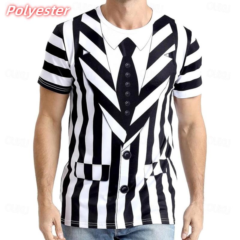 3D Printed Fake Suit T Shirt for Men Fun Cosplay Pattern T-Shirts Summer Casual Oversized Tops Short Sleeve Round Neck Tees