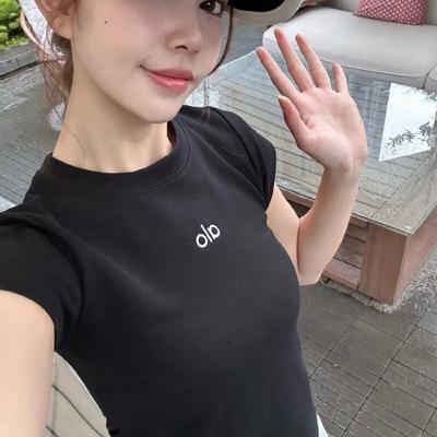 Amerikanisches Damen-Neues Hochwertiges Schlank geschnittenes Design Super Rundhalsausschnitt Mode Baumwolle Kurzarm T-Shirt