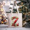 Christmas letter flower print niche trend tote bag shoulder bag