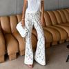 Spring Summer Women Trousers Lace Flared Pants