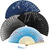 Bellanova 4-delige Handwaaier Vouwset, Chinese Stijl Stof Vouwwaaiers met Kwastjes, Bamboe Handheld Vouwwaaier Traditioneel Patroon Ontwerp (4-pack)