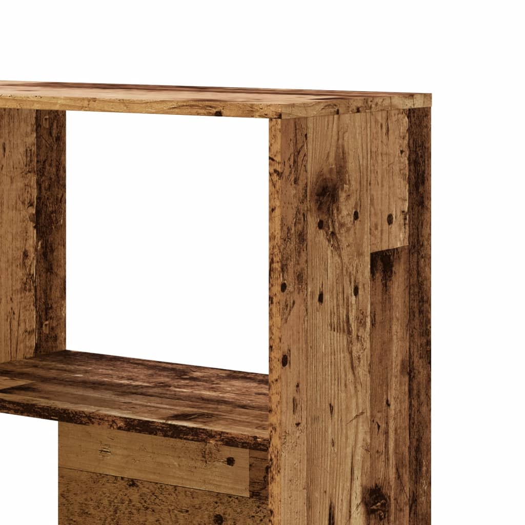 Corner Bookshelf 4 Tier Antique Wood Look 85 X 85 X 140 Cm Engineered Wood