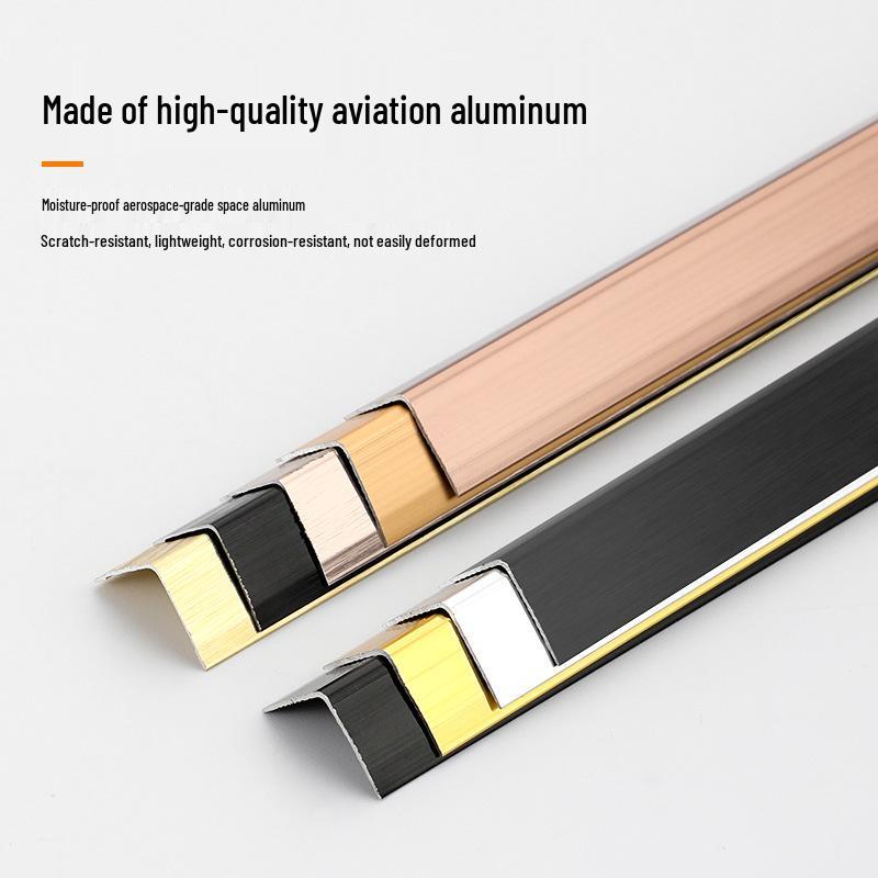 Aluminum L-Shaped Wall Corner Protector Trim - Anti-Collision Tile Edge Strip for Living Room.
