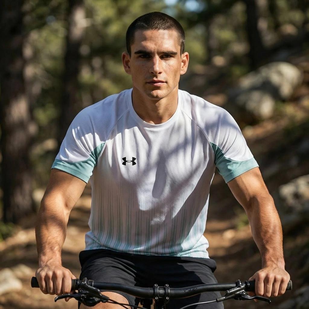 Under Armour T-shirt Sportiva Fitness Corsa Ciclismo Manica Corta Raglan Stampa Logo Minimalista Unisex Top Bianco 24500507-100