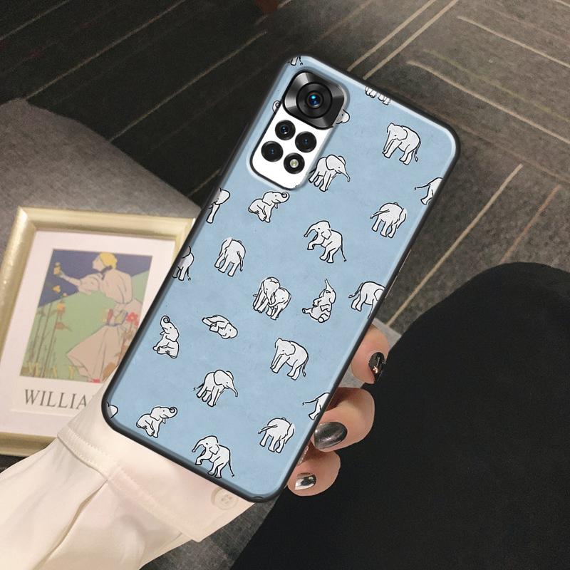 Cute Baby Elephant Funda For Xiaomi Redmi Note 13 14 Pro 9 10 11 12 Pro 10S 11S 12S Redmi 13C 10C 12C 14C Case