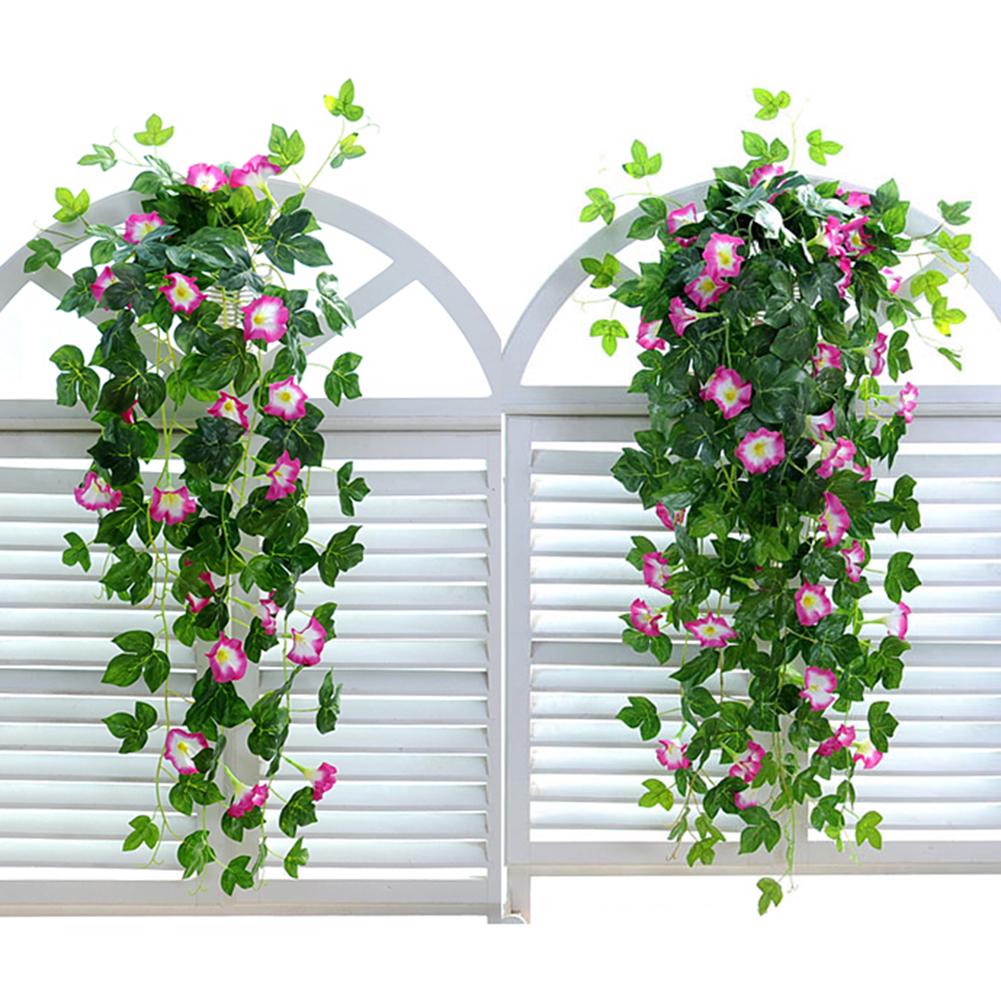 Artificial Morning Glory Vine Simulation Flower Vines Garland for Stairway Outdoor Fence