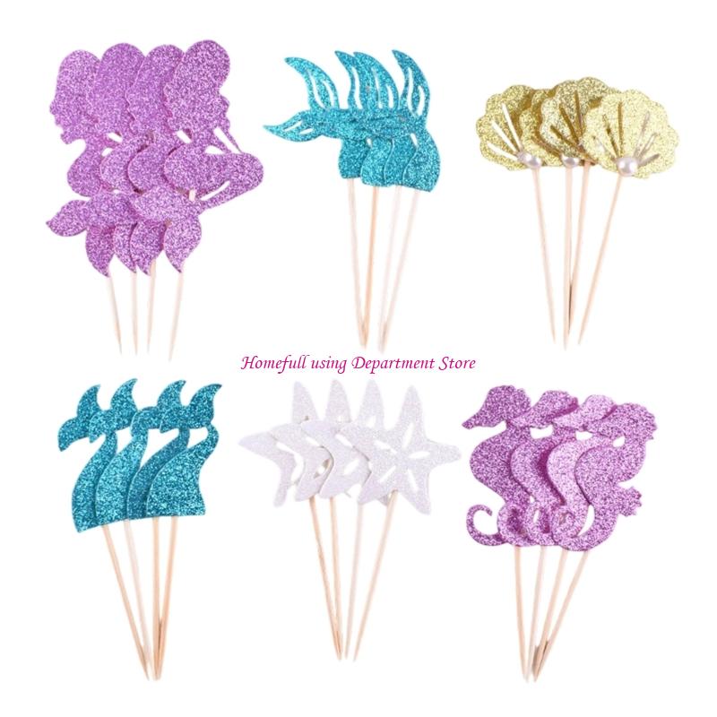 

Festival Fish Tail Cake Decors 4/6 Pattern Durable Paper For Sweet Dessert