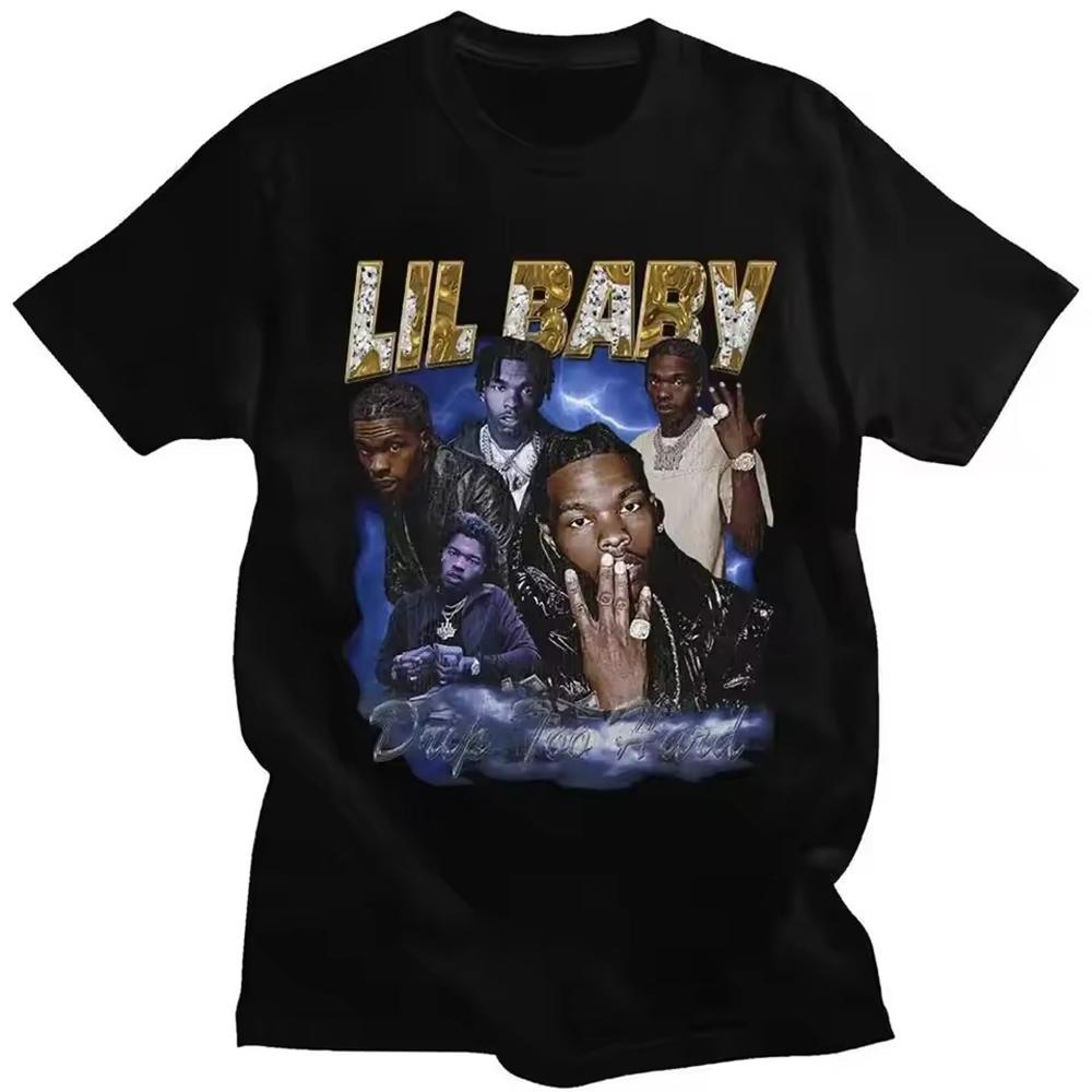 Hip Hop Rapper Lil Baby Graphic Print Unisex Clothing Tee Shirt Homme New Short Sleeve Round Neck Printing Pullover TShirt 50384