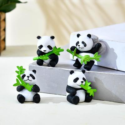 Neues Panda-Set, 4er-Kombination für Tischdekoration, Valentinstags-Panda, Miniatur, einzigartige Geschenke