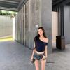 Sexy Hot Girl Slanted Neck Off-shoulder Short-sleeved T-shirt for Women In Summer New Slim Short Versatile Top