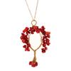 Tree Shape Design Pendant Necklace With Copper Wire Wrap For Women