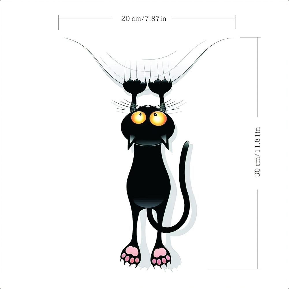 

Cartoon Cat Toilet Stickers Animals WC Vinyl Decals Bathrooms Kitchens Home Decoration Waterproof Car Stickers Cute Decoration (as the picture,30x20CM)