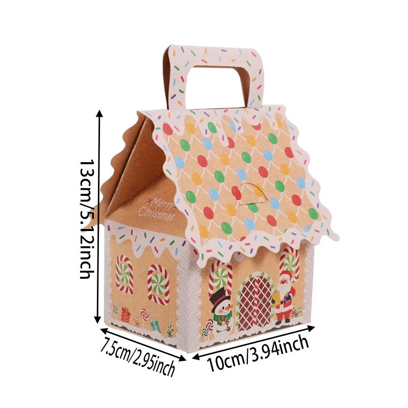 8 Pcs Cute Christmas Treat Candy Boxes Portable Dessert Packaging Case Small Cookie Containers Party Favor Supplies