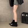 inner height increase French small short boots women's shoes in autumn and winter 2025 new rhinestone square buckle thin versatile Korean small bare