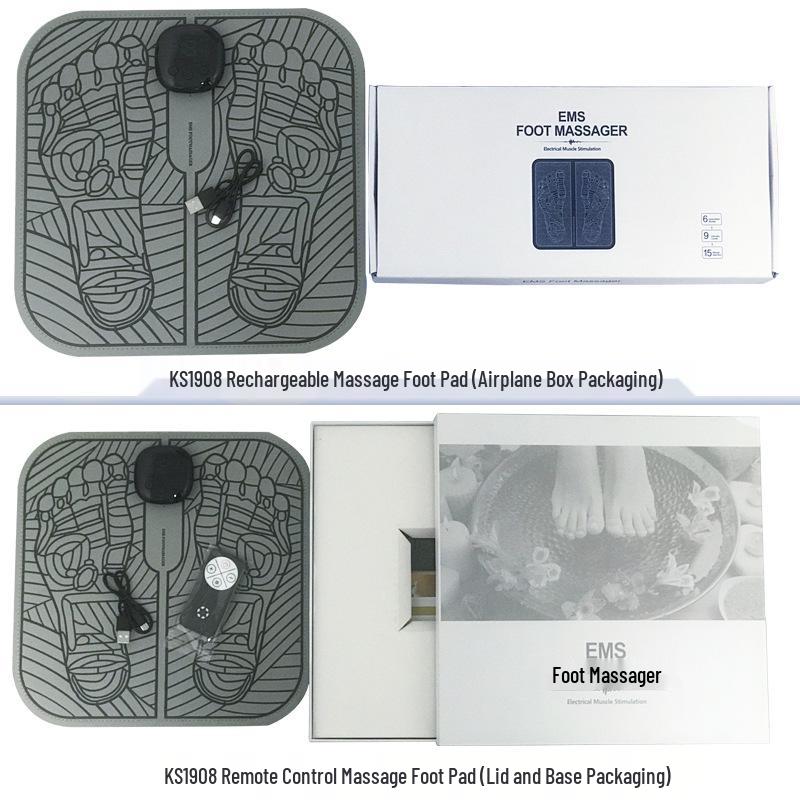 Rechargeable EMS Foot Massager with Remote Control - Micro-pulse Foot Therapy Pad