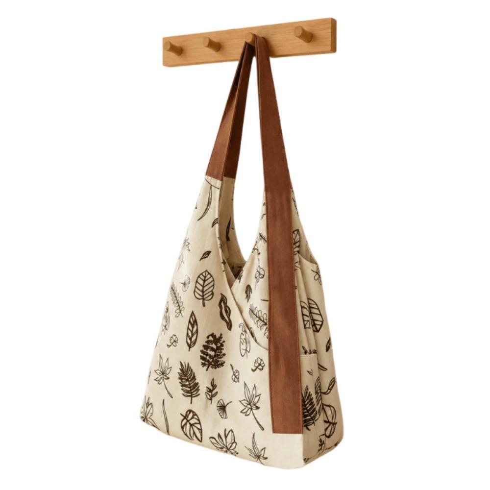 INS Patchwork Shoulder Bag Korean Style Polka Dot Handbag Simple Casual Crossbody Bag Girls Gift Leaves