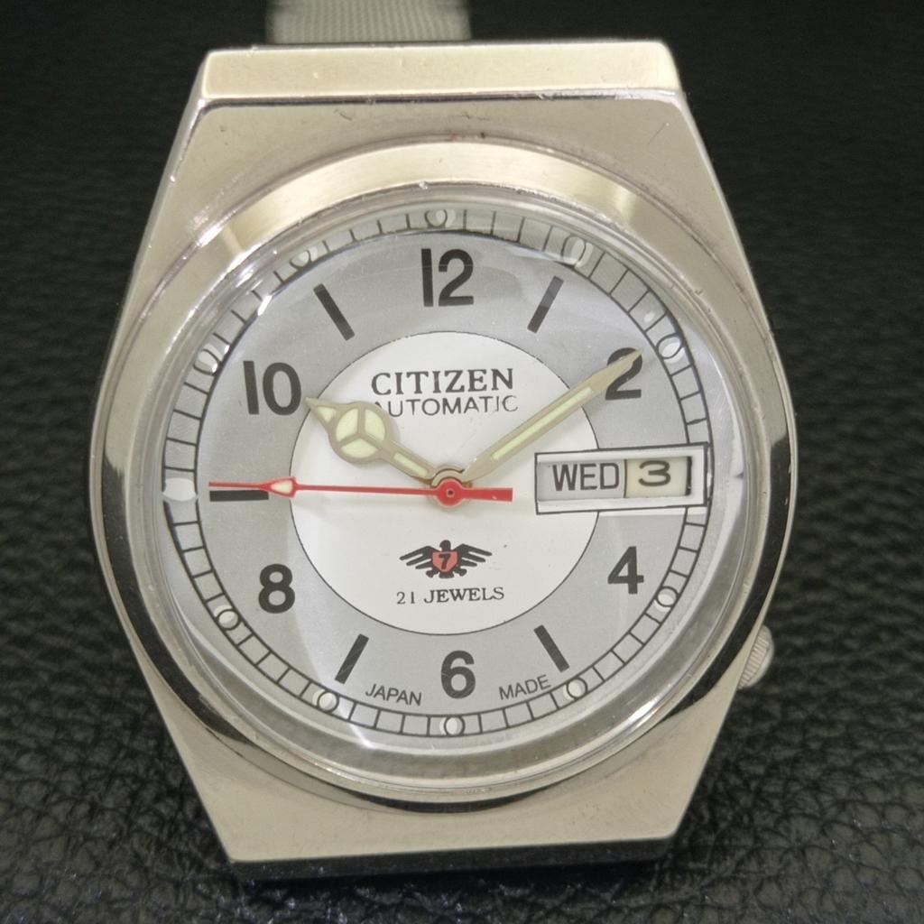JAPAN MENS VINTAGE CITIZEN AUTOMATIC 8200 GREY COLOR DIAL WATCH A500289-2 R151b-a500289