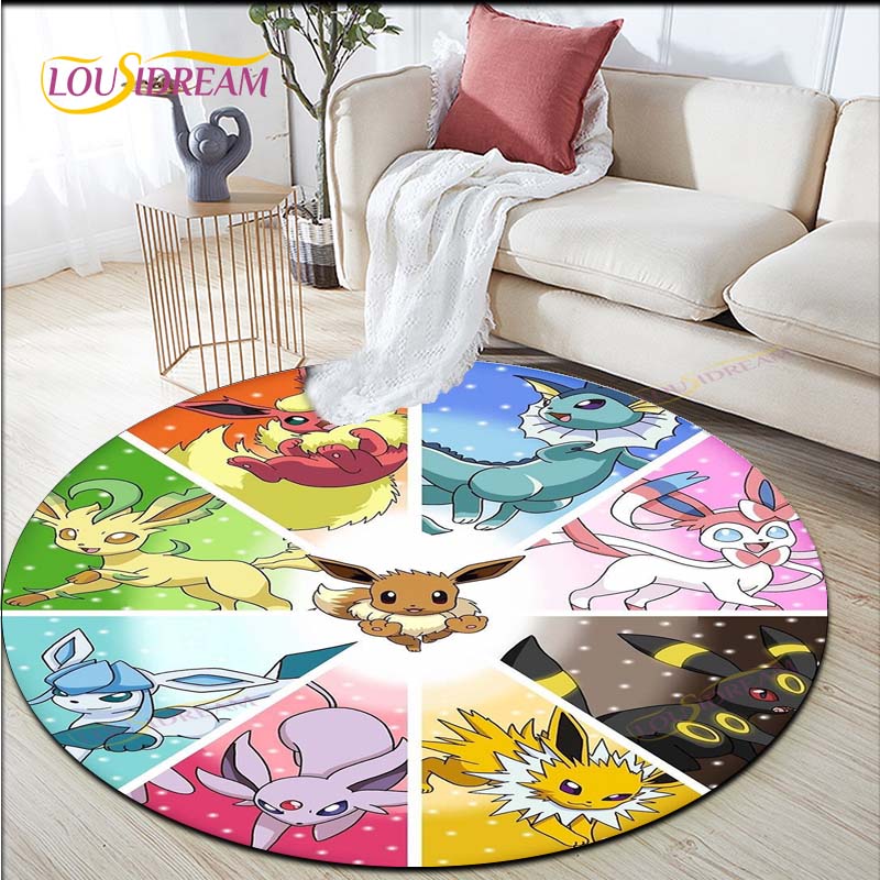 Çizgi Film Pokemon Pikachu Yuvarlak Halı Oturma Odası Halıları Alan Halısı Giriş Matı Yatak Odası Halı Paspası Çocuklar İçin Oturma Odası Halıları
