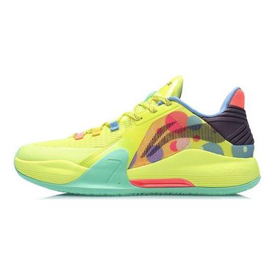 Li Ning Flash 7 Synthetisches Leder Stoßdämpfung Rutschfest Abriebfest Stützend Rebound Low-Top Basketballschuhe Herren Sneaker ABPR007-2