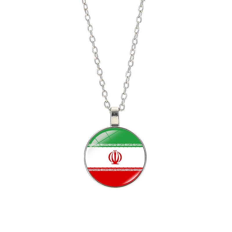 World Cup Top 32 National Flag Necklace - Football Pendant for Men & Women