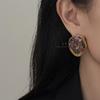 Original Design Geometric Resin Immortal Dried Flower Stud Earrings Mori Literary Gentle Flower Earrings Niche Earrings