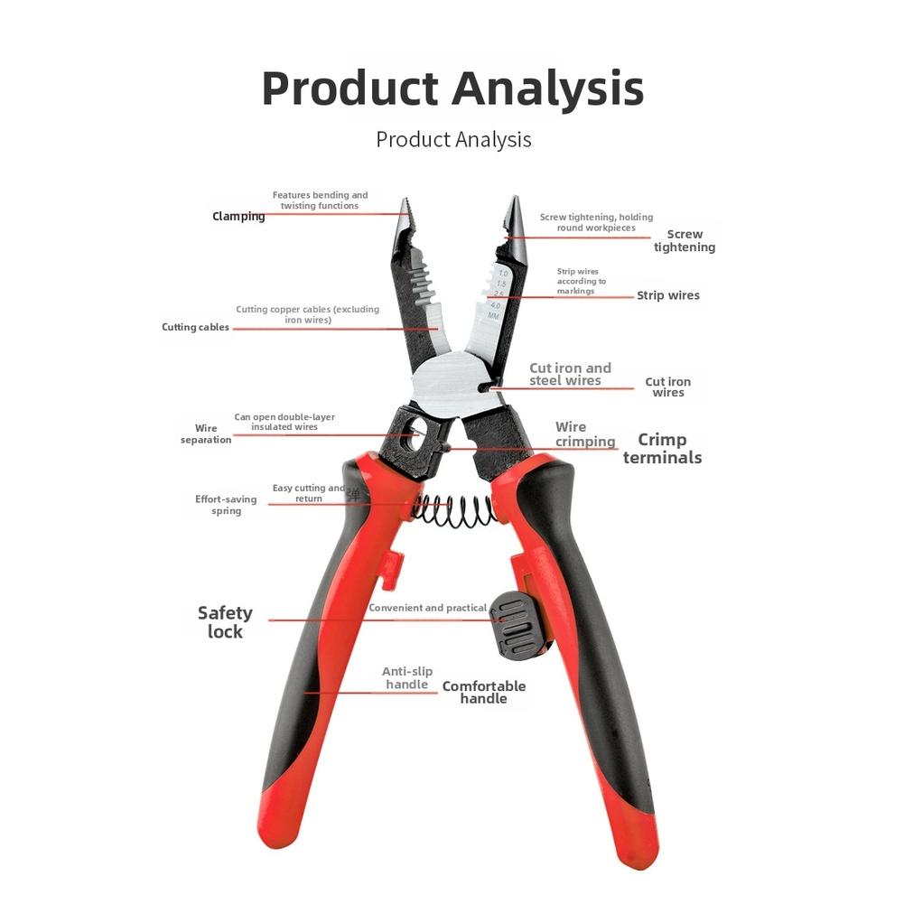 Chrome Vanadium Wire Stripper Cutter 1.0-4.0mm Electrician Pliers Multi Function Crimping Tool Hardware Repair Kit Mechanic Tool