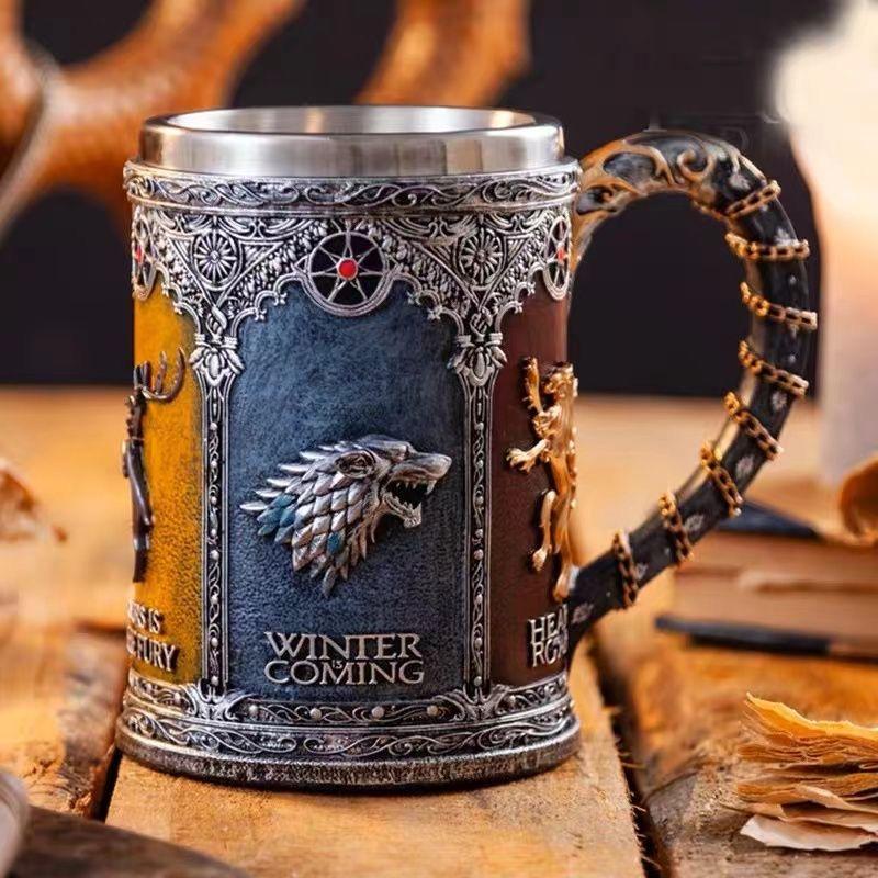 Vintage-Style Stainless Steel Beer Mug – Large Capacity Coffee & Tea Cup for Home, Pub, or Party