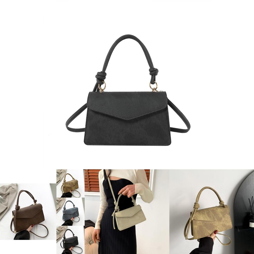 Chic 2024 Women's Korean Style Vintage Solid Color Small Crossbody Bag Pu Handbag