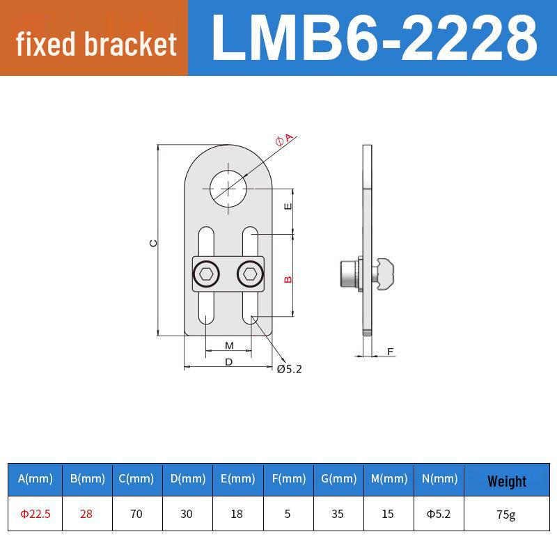 Robotic Arm LMB6 Metal Fixture Bracket with M10 Suction Cup Holder