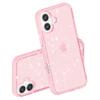 Für iPhone 16 Hülle Glitzernder Glitzer TPU Rahmen PC Rückseite Hybrid Handyhülle