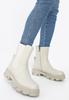 Wittchen Women's Leather Chelsea Boots On A Gray Beige Platform, Gray Beige, Natural Leather