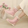 Herbst und Winter Mädchen Martin Boots J Schleife Perlen Prinzessin Schuhe Mittlere und Ältere Kinder Schuhe Schüler Schuhe Kinder Hanfu Schuhe
