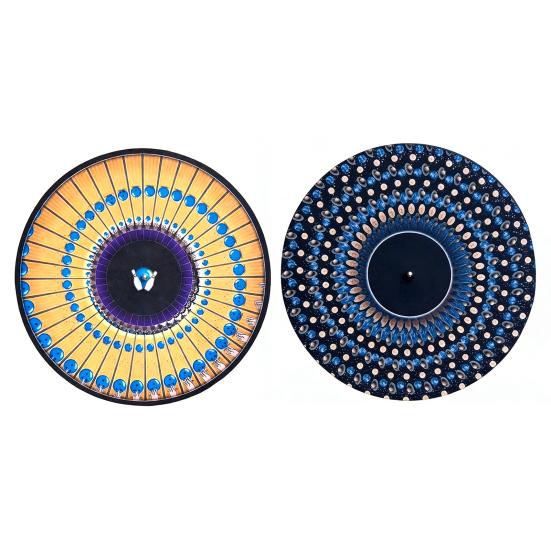 1/2Pcs Animated Zoetrope Slipmat 12-inch Optical Illusion Turntable Mat Animated Vinyl Slipmat with Zoetrope Motion Effect Kinetic Mat