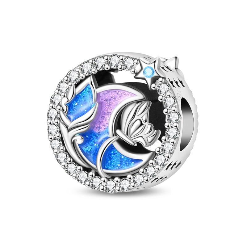 New 925 Silver Sun Stars And Moon Charms Beads For Women Fit Bracelet DIY Birthday Party Jewelry Gifts