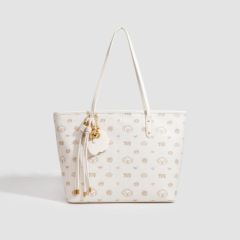 

Сумка-тоут Cartoon большой емкости для студентов, сумка-тоут All-in-one, сумка через плечо бежевый