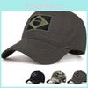 Stylish Camouflage Baseball Cap For Men Adjustable Summer Outdoor Hat With Brazil Flag