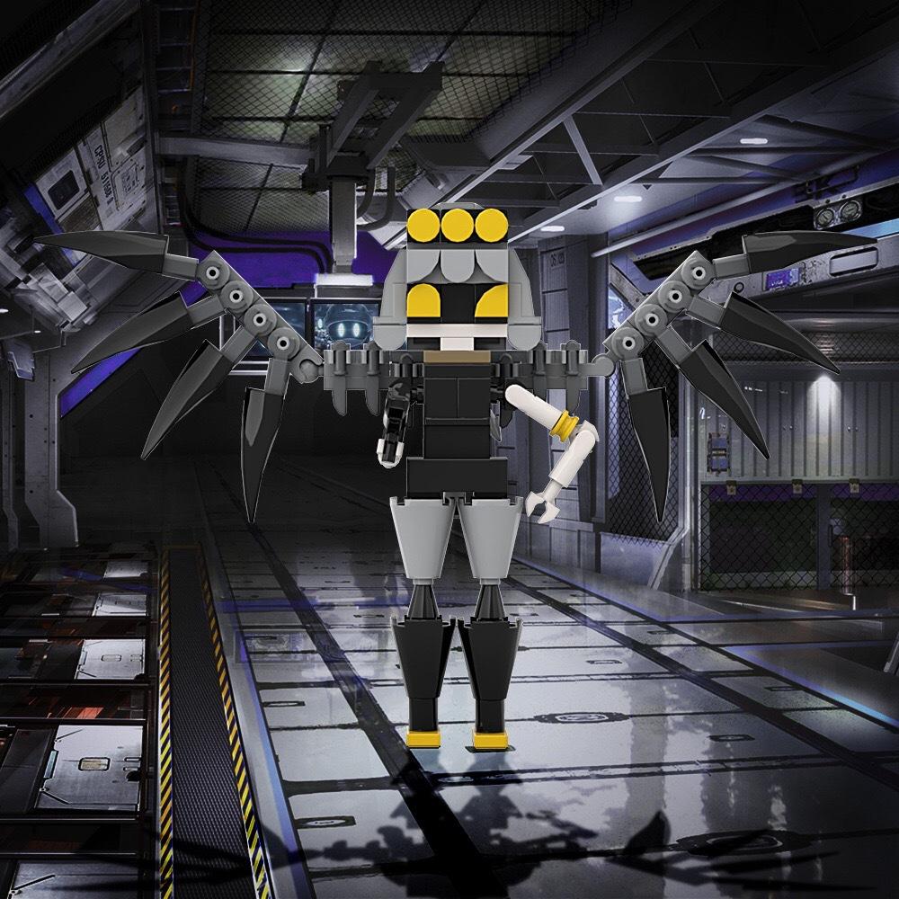 Anime Inorganic Killer Character Model Figure Small Particles Puzzle Assembly Building Block Toy Murder Drones