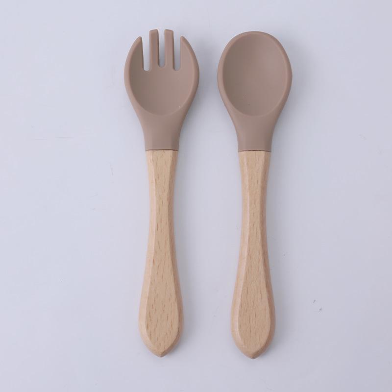 Children's Silicone Divided Plate Set: Food-Grade Tableware with Fork & Spoon for Babies and Toddlers