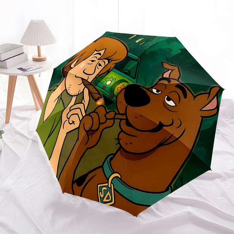 1pc Scooby-Doo Mystery 8-Ribs Sturdy Frame, Automatic Open/Close, Durable & Colorful Ideal for Beach, Travel, And All Seasons10152