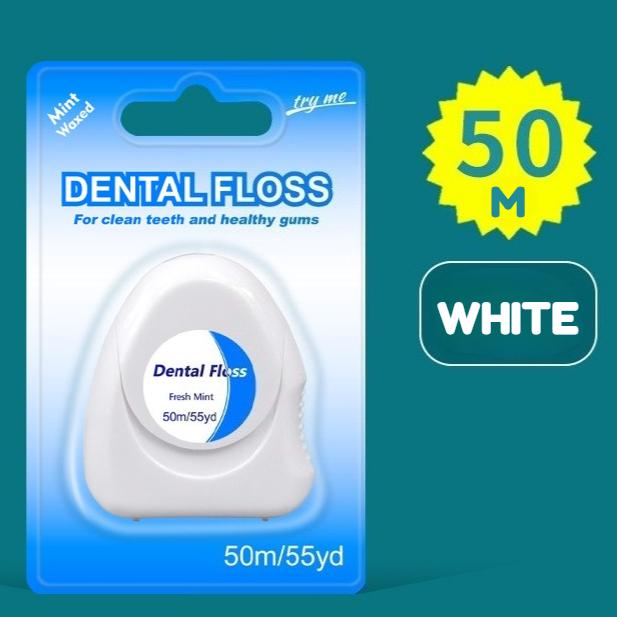 Dental 50m Roll Flosser Portable Toothpick Oral Hygiene Cleaning High Tension Floss Practical Health Mouth