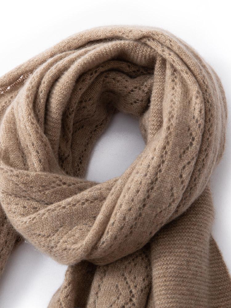 Hollow Out Knitting Technology Scarf 100% Cashmere Women Openwork Shawl Wrap Casual Soft Warm Cashmere Wraps Cappa Cozy