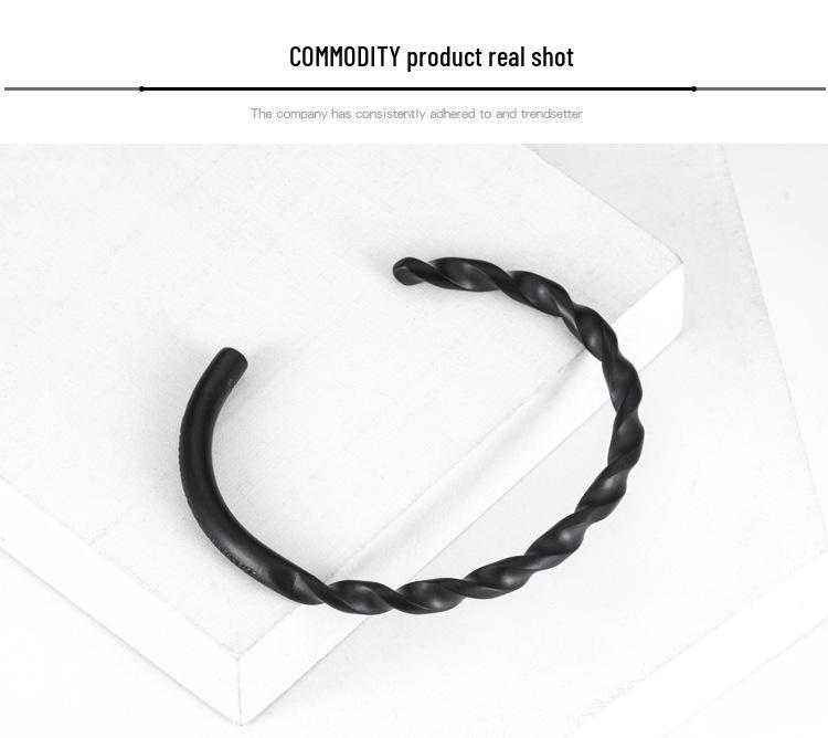 Unisex Retro Titanium Steel Bracelet: Engraved Stainless Steel Open Bangle for Students