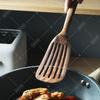 2PCS Wooden Spatula for Cooking Slotted Turner Spatula Long Handle Kitchen Utensils Set Wood Frying Spatula Cooking Baking Tools