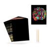 RegiProb A4 Scratch Paper and Bamboo Pen Set for Blank Rainbow Colorful Sheets 10 Bamboo Adults, Scratchboard, Paper, (100 & Pens)