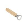 Stainless Steel Bottle Opener with Wooden Handle for Beer Soda Water Durable Handheld Kitchen Tool for Home Bar Use