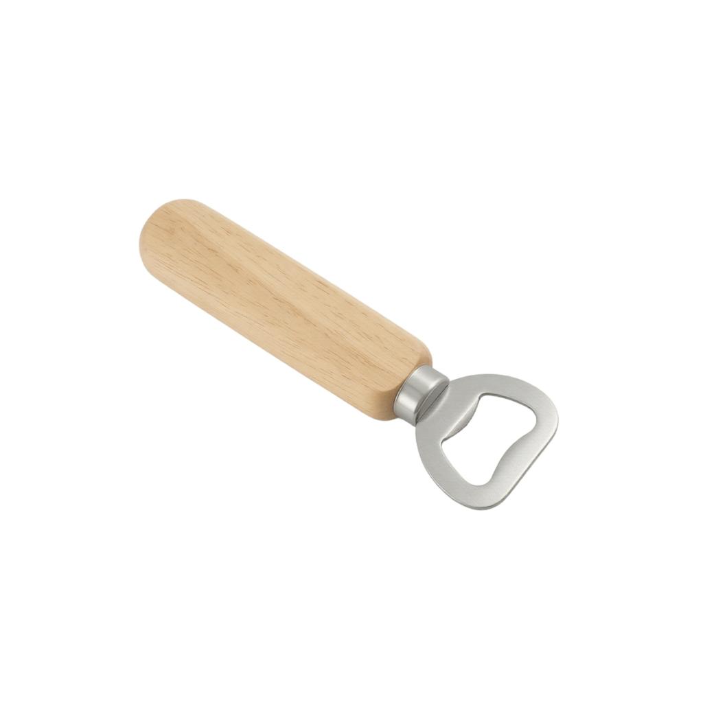 Stainless Steel Bottle Opener with Wooden Handle for Beer Soda Water Durable Handheld Kitchen Tool for Home Bar Use