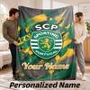 Sporting CP Personalized Flannel Blanket Custom Name Text Soft Throw Blanket Home Decor