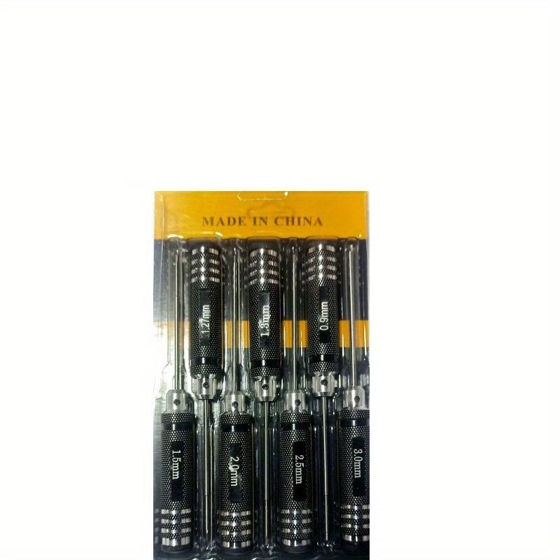 7 darabos 0,9-3,0 mm-es repülőgépmodell csavarhúzó készlet, modell csavarhúzók, titánnal bevont gyorsacél repülőgépmodell szerszámok