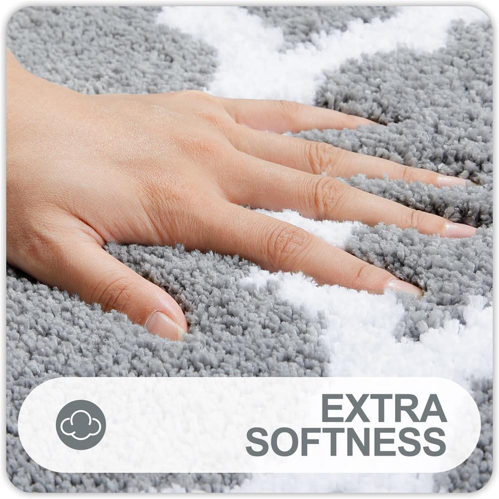 Olanly Weiche Badematte, super saugfähiger Mikrofaser-Badezimmerteppich, rutschfestes Klebeband, Wassermatte, Duschbodenteppich, Toilette, luxuriöse Fußmatten
