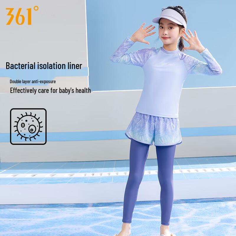 361° Girls' Long Sleeve Split Sun Protection Swimsuit